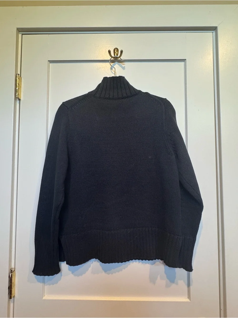 J Crew Cotton Black Turtleneck Knit Sweater
